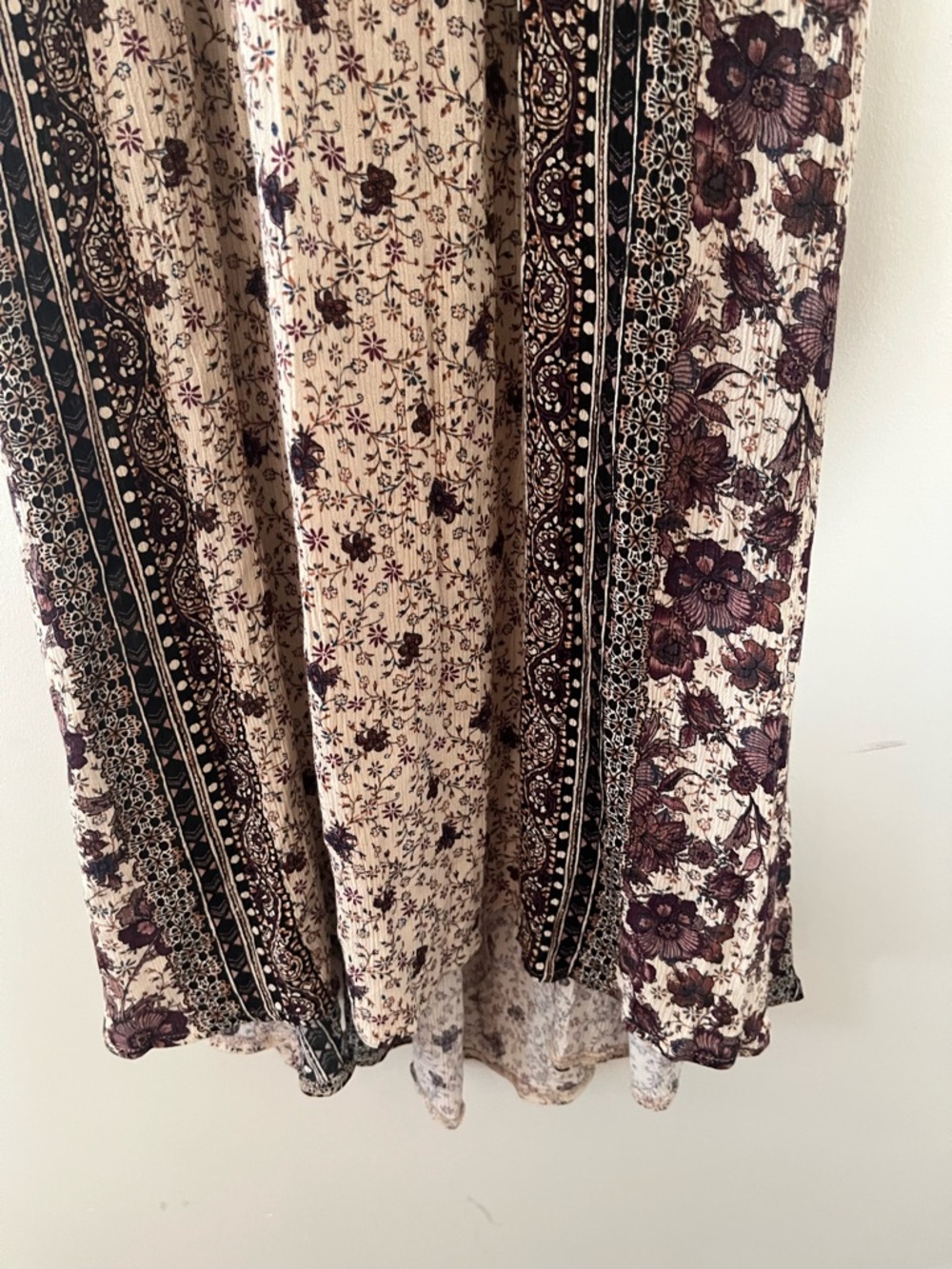 Boho Maxi Crochet Knit Dress Womens Medium Black Cream Floral Beach Festival - Picture 4 of 9